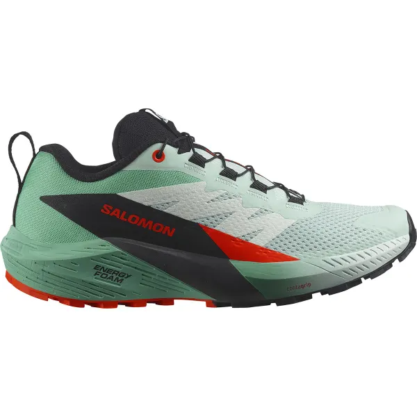 Salomon Sense Ride trailschoen op bosroutes — comfortabel, veelzijdig en responsief profiel voor gemengd pad.